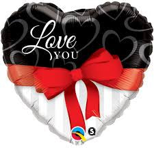 09" HEART LOVE YOU RED RIBBON